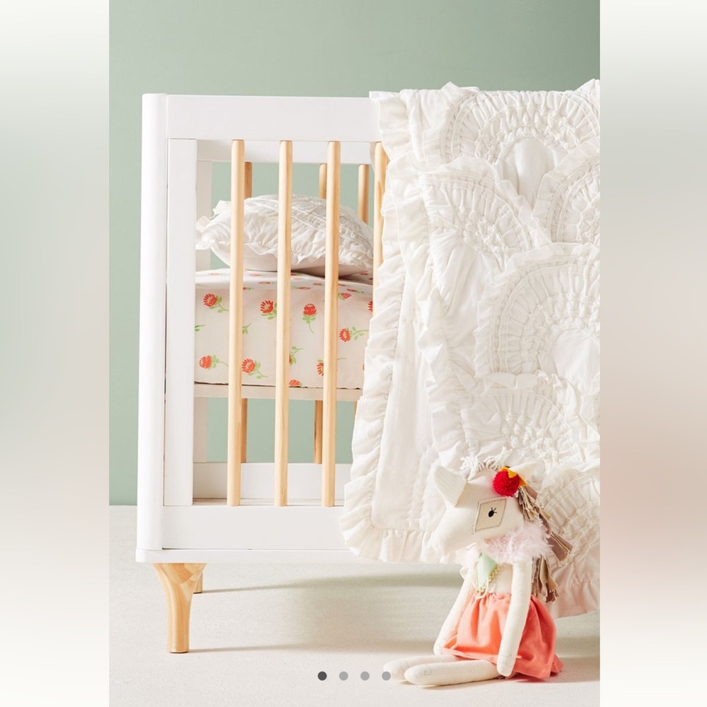 Anthropologie Rivulets Toddler Pink Quilt and Sham NWT